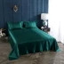 Bộ đồ giường mùa hè 1,5m1,8 mét đơn ký túc xá đôi lụa bầu trời trần truồng ngủ lụa trượt băng lụa đơn - Khăn trải giường ga trải giường Khăn trải giường
