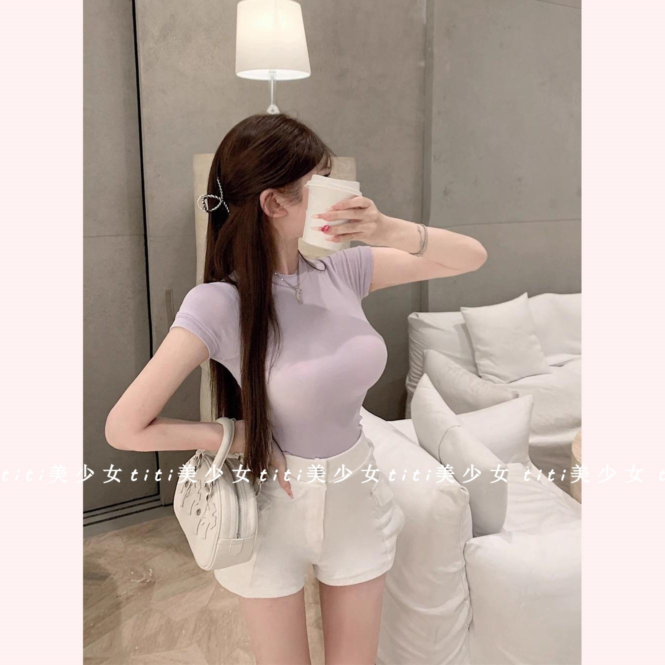 【TiTi美少女】2026春季新款修身显瘦多巴胺辣妹百搭短袖上衣女装,淘宝优惠券,粉丝福利购,淘宝优惠卷