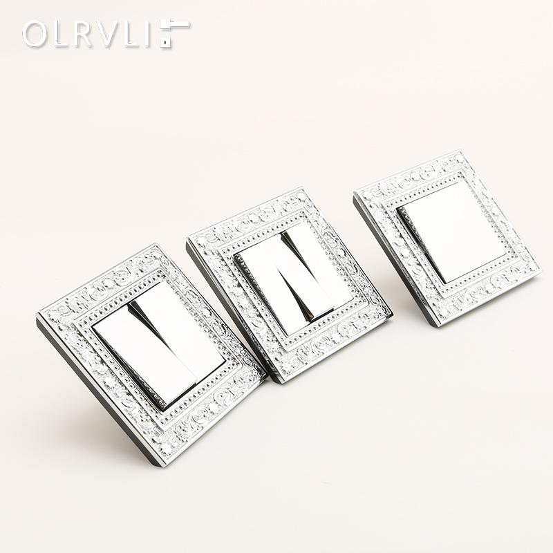 黄铜镀铬银复古法式开关插座欧式86型开关中古风墙壁开关插座面板 - 图2