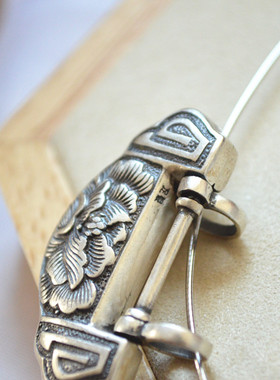 复古民族风平安锁吊坠锁骨链泰银