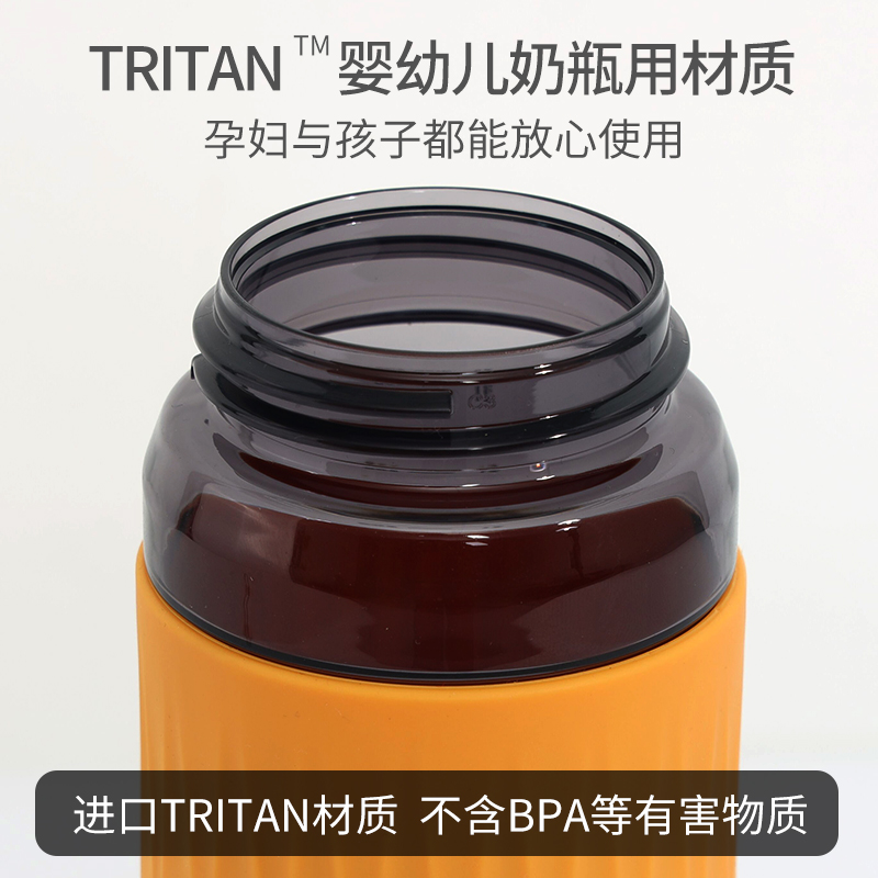 Tritan运动水杯子便携随行健身房带鸭嘴大吸管500学生塑料壶600ml - 图3