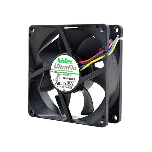 NIDEC T80T12MS1A7-57 T07  8025 12V 0.30A 4线温控调速散热风扇 - 图1