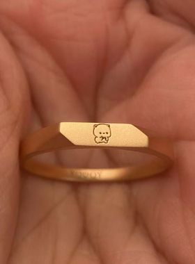 s925银一二爱布布戒指送女友礼物