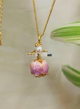 温变伸缩开花玫瑰花项链520礼物