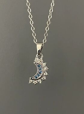 s925日月同辉项链情侣送女友礼物