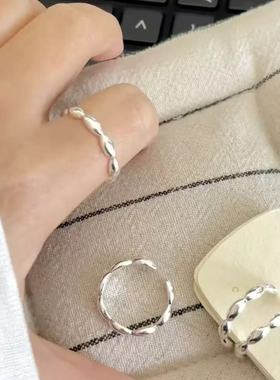 s925jiwoo金智羽同款米珠戒指女