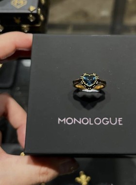 新品海洋之心戒指食戒高级感百搭气黑金戒指