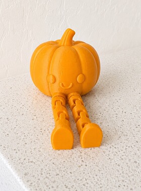 南瓜摆件3d打印玩具人偶桌面情绪稳定器秋冬关节可动人偶装饰观赏
