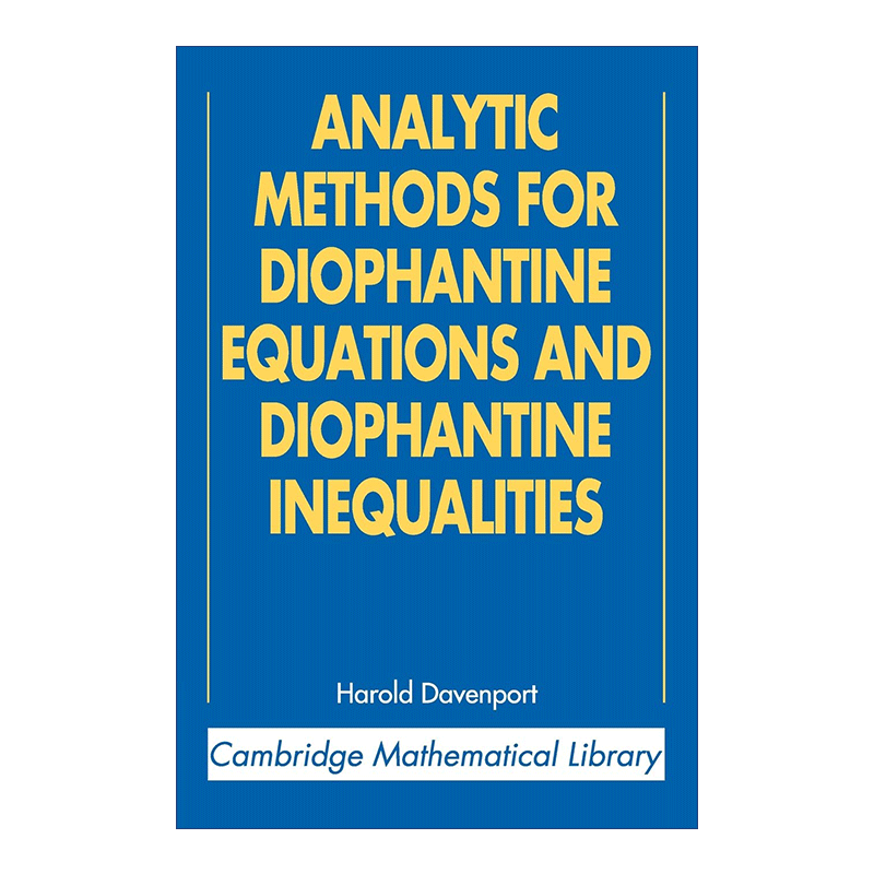 英文原版 Analytic Methods for Diophantine Equations and Diophantine Inequalities 丢番图方程与丢番图不等式分析方法 进口 - 图0