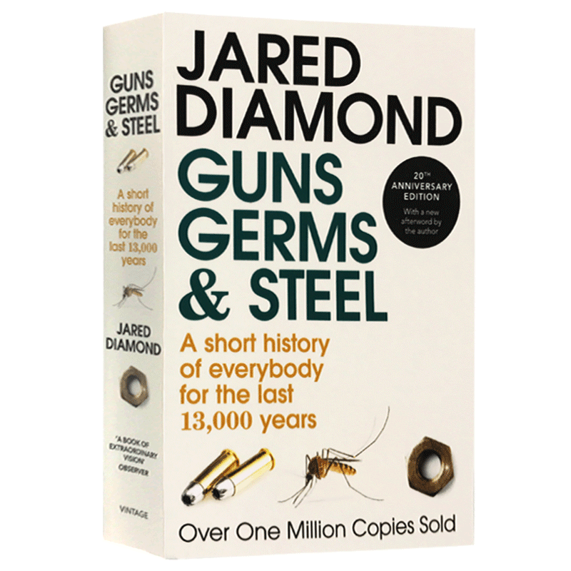 枪炮 病菌与钢铁 Guns Germs and Steel 英文原版书 人类社会的命运 美国普利策奖 比尔盖茨推荐 进口英语书籍 Jared Diamond - 图1