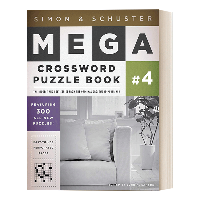英文原版 Simon & Schuster Mega Crossword Puzzle Book #4 西蒙与舒斯特超级纵横字谜书4 英文版 进口英语原版书籍 - 图0