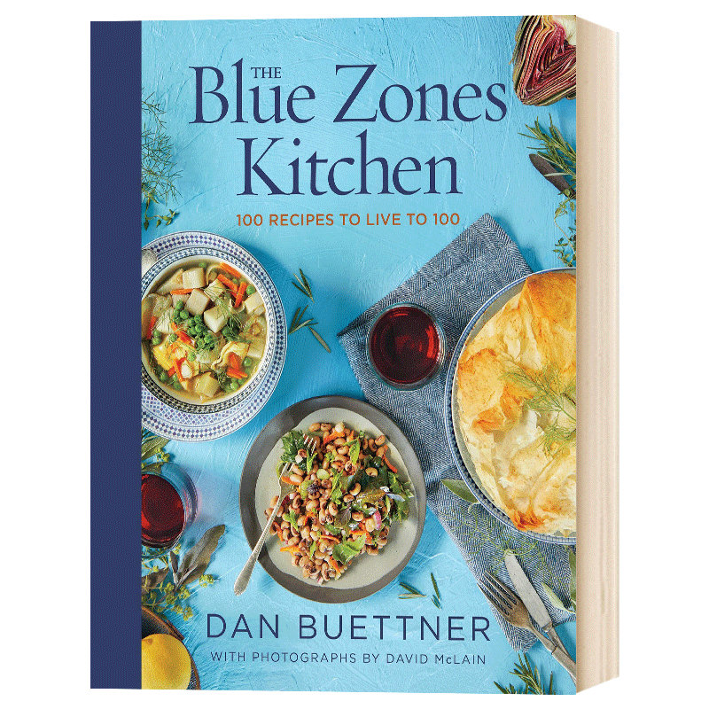 蓝色区域食谱 The Blue Zones Kitchen 英文原版 蓝色地带 活到100岁的100种食谱 英文版进口原版英语书籍 Dan Buettner