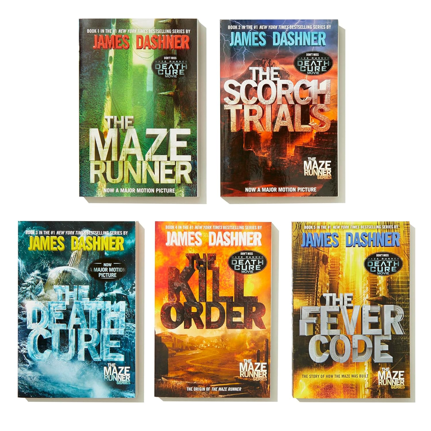 移动迷宫系列全5册 烧痕审判 死亡解药 致命追捕 The Maze Runner Series 英文原版科幻小说 悬疑推理电影小说英语书籍 - 图1