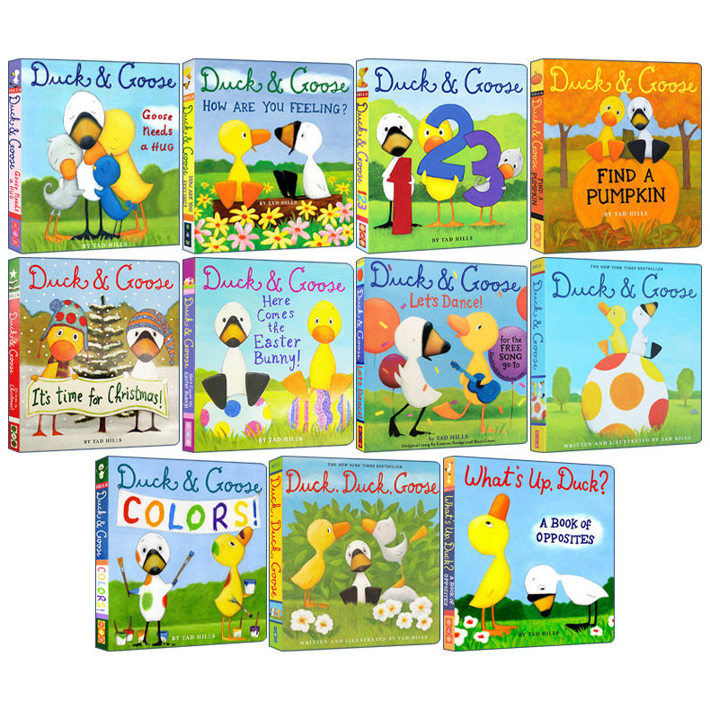 英文原版 Duck & Goose 小黄鸭与小白鹅系列11册 儿童启蒙学习纸板书 亲子教育共读绘本 Tad Hills 英文版 进口英语原版书籍