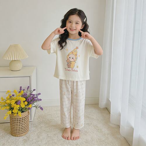 A类可降解～莱塞尔面料10A抗菌夏季亲子款儿童家居服套装AL2602 - 图2