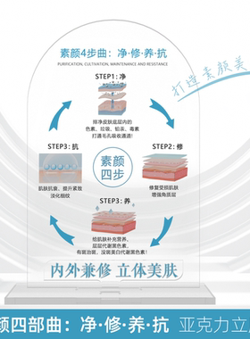 肌肤素颜皮肤管理高颜值亚克力知识分享立牌、皮肤管理拓客工具