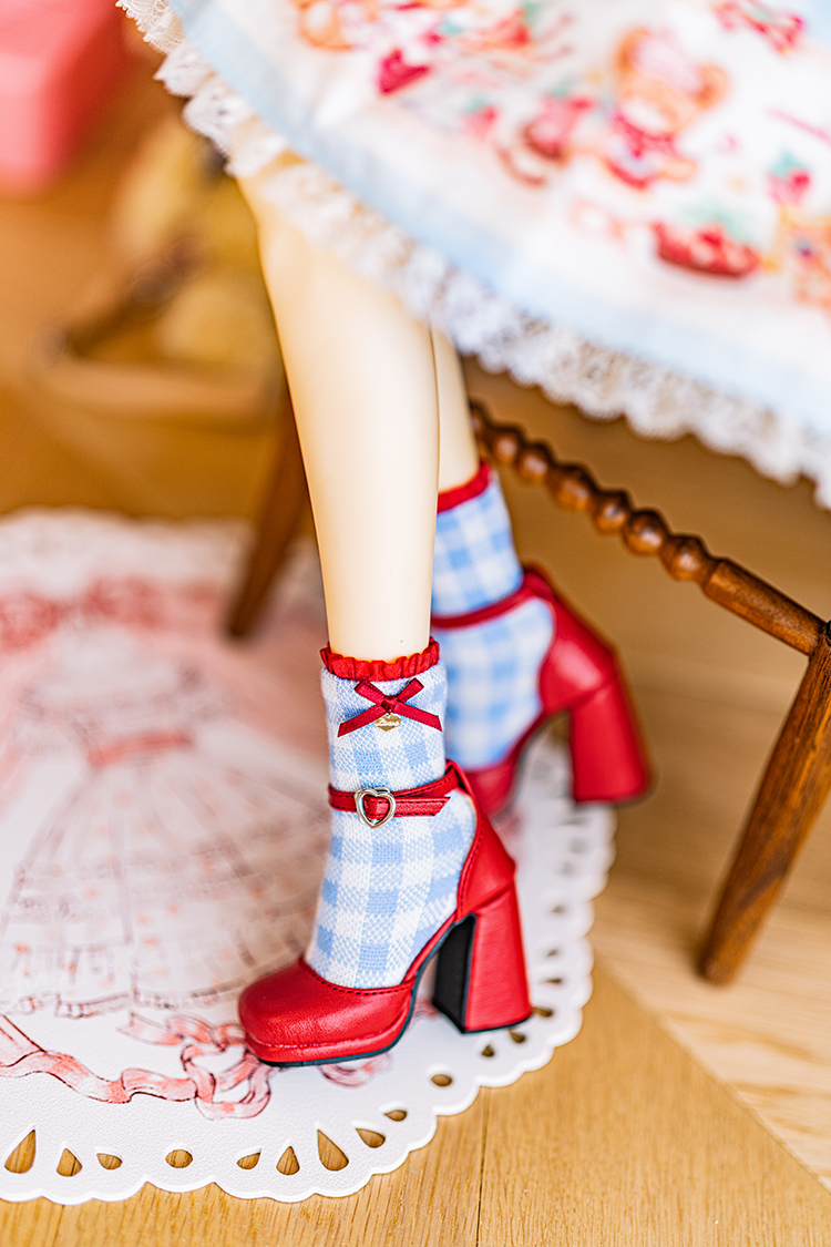 【MELODY.C】BJD DD MDD 四分 三分女 蝴蝶结 格子短袜 - 图1