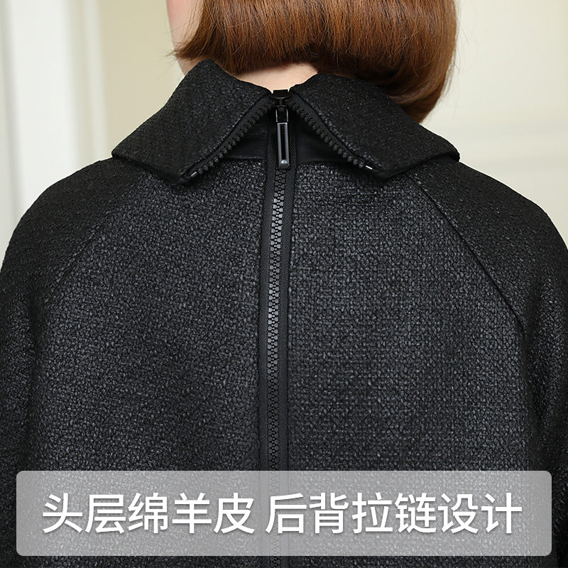 断码特价-新款女海宁真皮羽绒服清仓中长款真皮羽绒服欧版外套