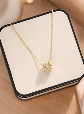 小蛮腰镶钻项链女小香风几何设计真金保色时尚通勤厂家直销短款