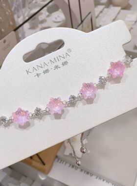 卡娜米娜时尚简约风精致雪花手链轻奢高级感抽拉式气质手饰