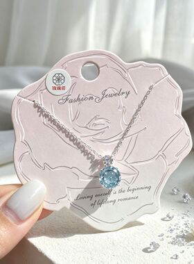 卡娜米娜新款玫瑰切仿锆石项链女气质高级感设计感锁骨链项链