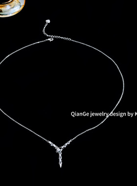 丽绮美 轻奢微镶锆石滴釉蛇形项链 欧美时尚精致百搭高级感锁骨链