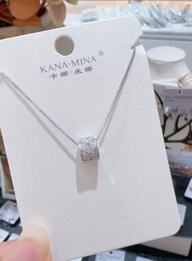 卡娜米娜轻奢风简约时尚环形吊坠项链个性小众设计感精美锁骨链