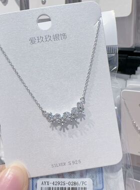 新款时尚轻奢925银简约精致蝴蝶结项链高级感气质设计感精美项饰