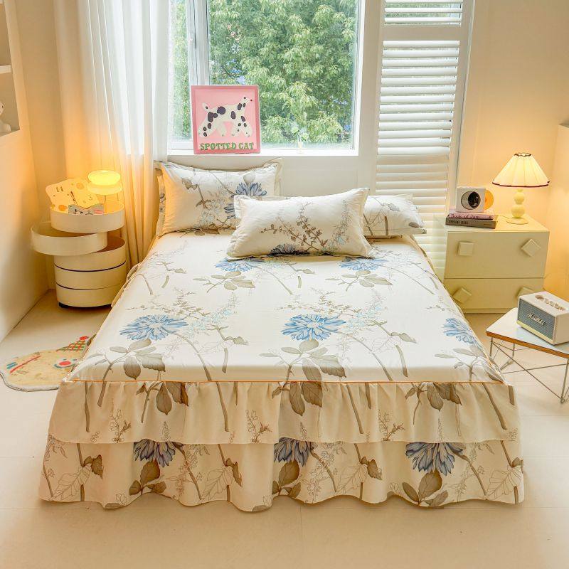 加厚纯棉床裙三件套全棉1.8米1.5m床防滑床垫套单件床罩床套床笠,淘宝优惠券,粉丝福利购,淘宝优惠卷