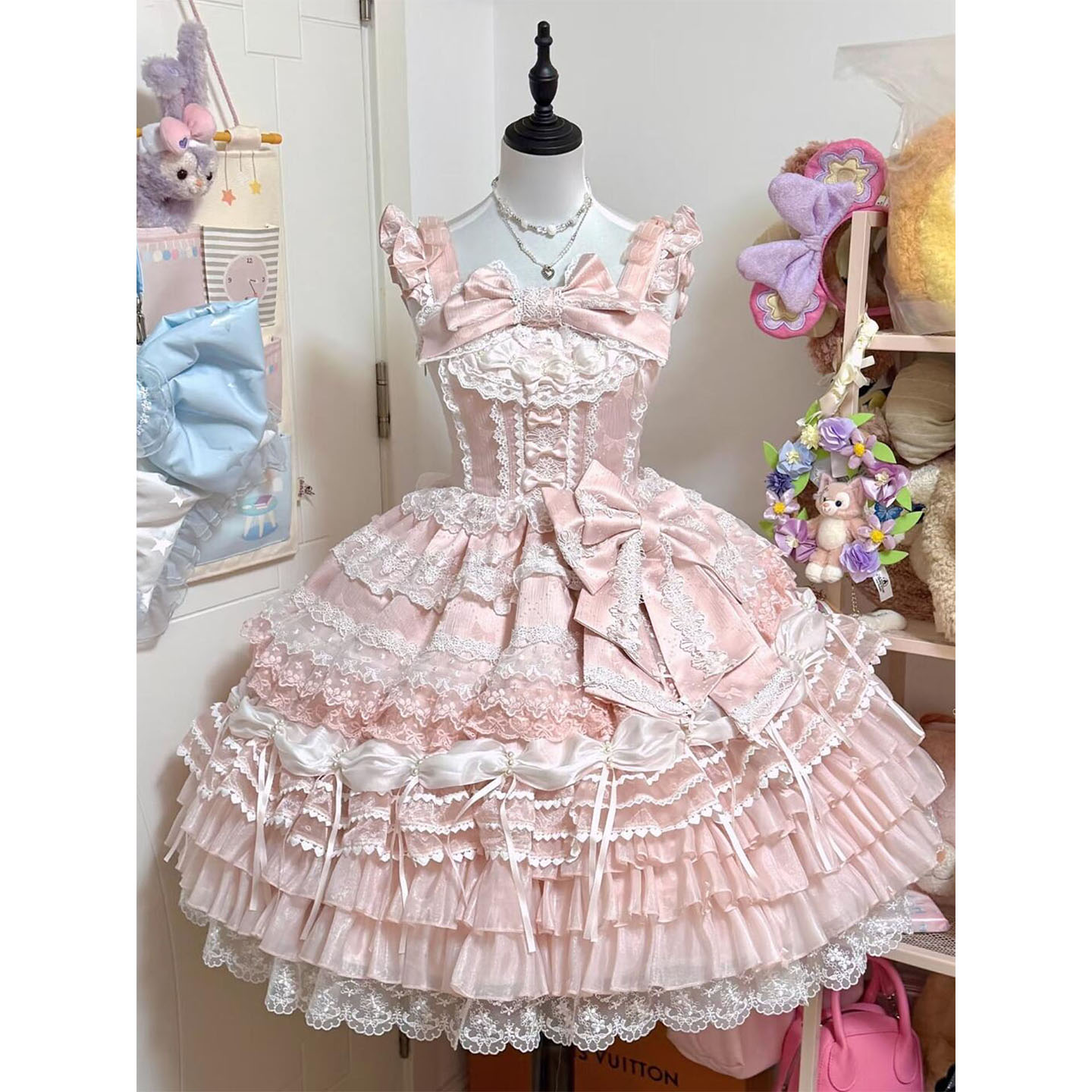 缘结恋曲Lolita重工刺绣甜美华丽花嫁洋装吊带连衣裙jsk成人礼服 - 图1