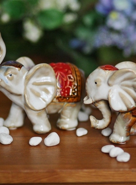 大象陶瓷电视柜招财风水新居摆件