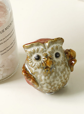 欧式可爱猫头鹰工艺品陶瓷摆件