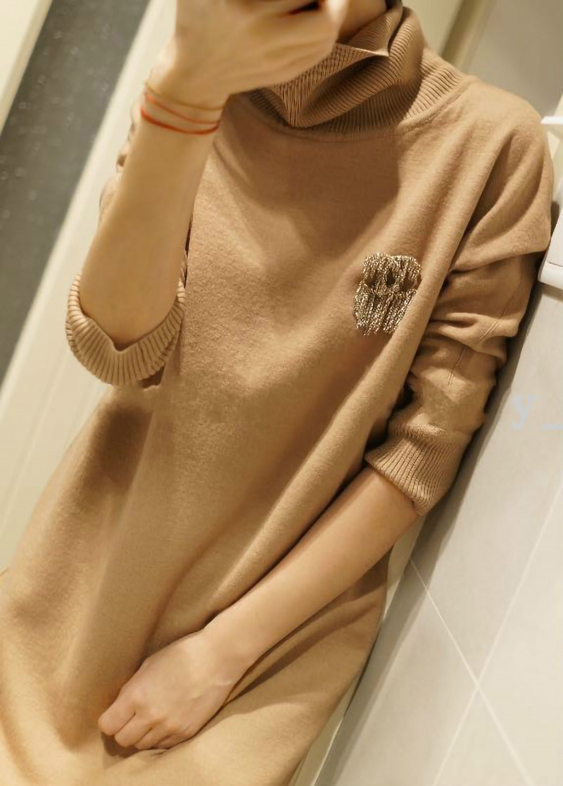 心水好物 倾慕你的美~长款羊绒衫女高领纯羊绒毛衣羊绒连衣裙加厚,淘宝优惠券,粉丝福利购,淘宝优惠卷