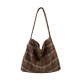 Guangzhou warehouse wool plaid tote bag