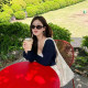 Zhao Lusi's same summer gentle pastoral style shoulder bag