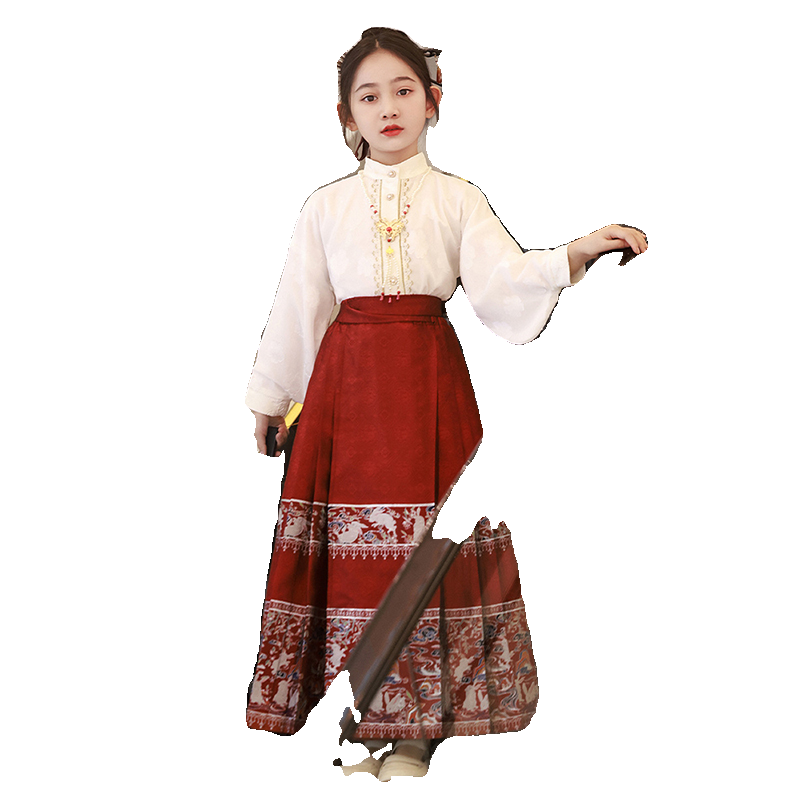 女童马面裙春秋新中式古风唐装小女孩国朝新年汉服套装儿童旗袍裙,淘宝优惠券,粉丝福利购,淘宝优惠卷
