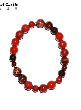 CrystalC五行补火虎眼石朱砂手串
