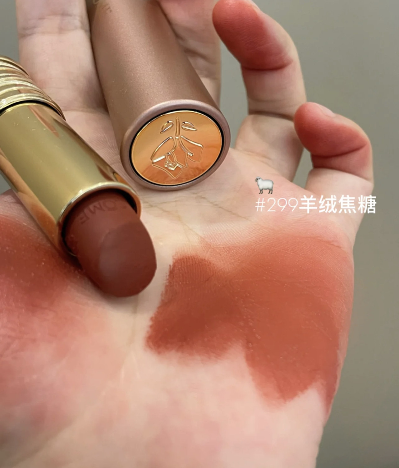 Lancome兰蔻粉金浮雕唇膏哑光口红