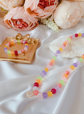漂亮的公主糖果色水晶礼盒串珠