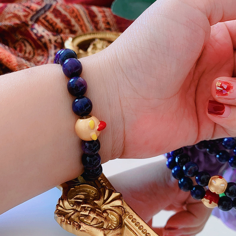 英雄联盟手链小男孩奥特曼钢铁侠水晶手链英雄联盟转运珠星空手串生日圣诞礼物