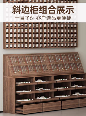 实木饰品店展示柜项链架首饰上墙格子架耳环头饰发卡陈列架摆饰柜