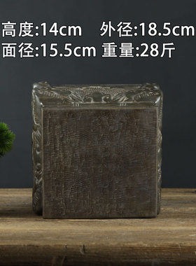 老旧仿古雕刻青石狮子貔貅摆件