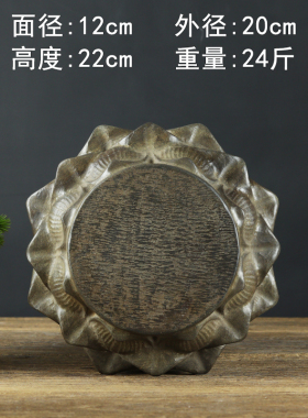 复古会所茶馆莲花座浮雕摆件