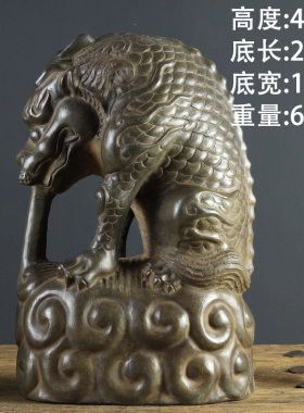 复古青石雕刻瑞兽仿古