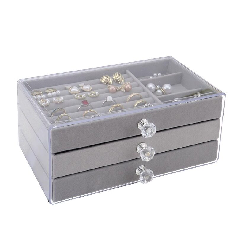 Jewelry box storage box high-end exquisite multi-layer ring