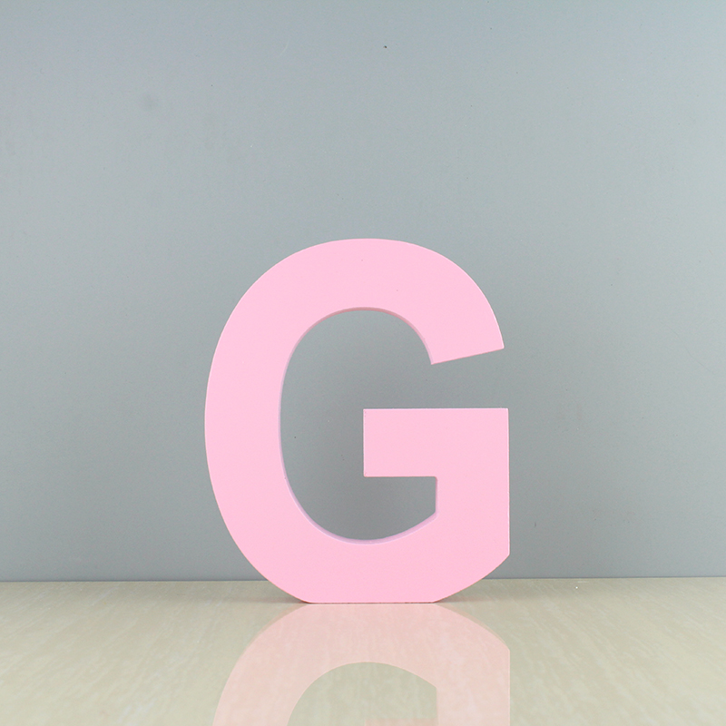 欧式简约风格大号粉色字母摆件招牌背景墙酒吧婚礼道具DIY木质品