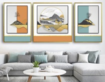 Modern Minimalist Living Room Decoration Painting Light Extravagant Fashion Sofa Background Wall Hanging Paintings Abstract Geometric Triptych Full Aluminum Home Accessories