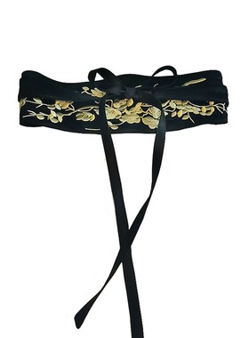 国风刺绣女士腰带双面梅花