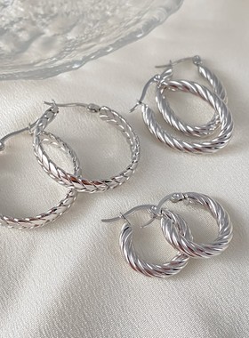 eManco亚马逊爆款不锈钢麦穗耳环