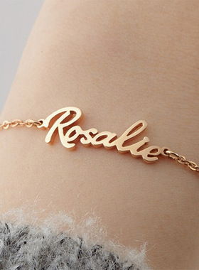 eManco欧美饰品不锈钢名字手链